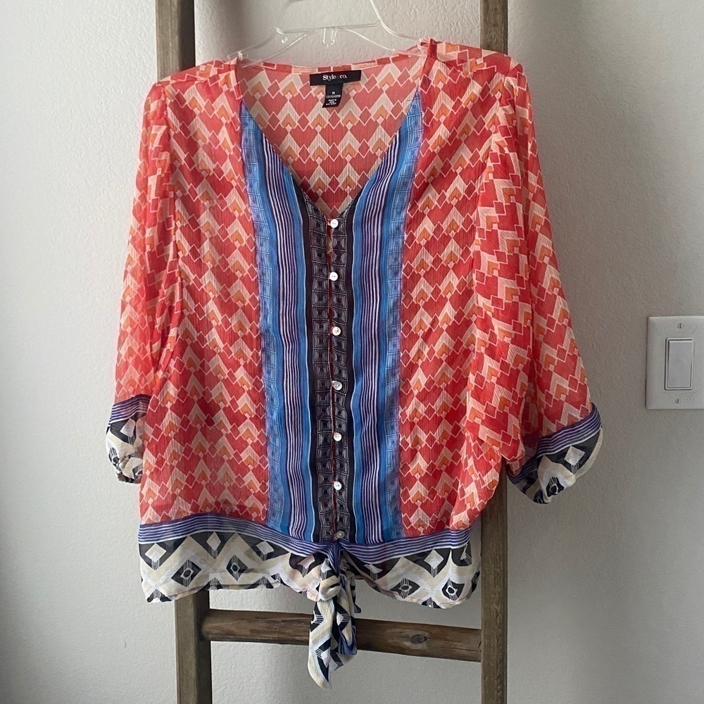 Patterned blouse - size med